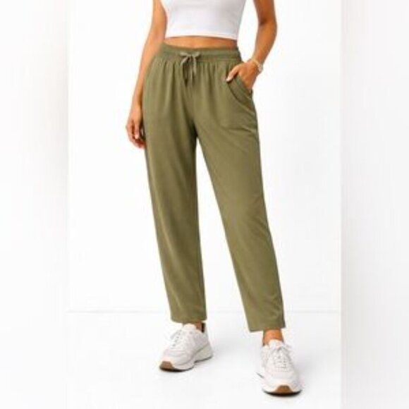 SPANX Pants - Spanx Olive Green Out of Office Elastic Waist Athletic Pants Size Large